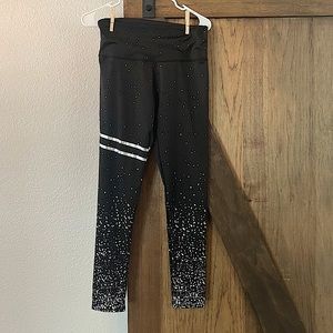 Black Yoga Pants w/ Silver Stripes/Dots